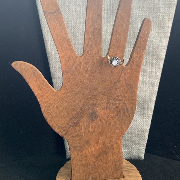 ♥️ Sale 3for$15! Two Silver Tone Moonstone Rings size 7 - Picture 3 of 6